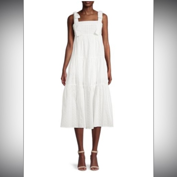 Aqua Womens Cotton Embroidered Midi Dress Small - Picture 6 of 11